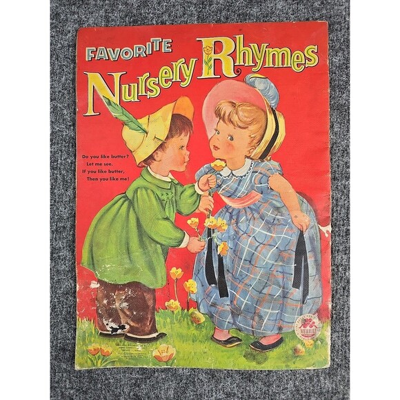 Merrill Co. Vintage Nursery Rhymes Book Lot of 3 Linen Children's Book - Picture 6 of 14
